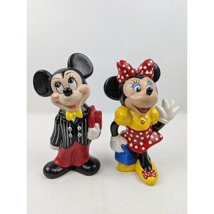 Disney Mickey And Minnie Mouse Ceramic Statue Figurines 9” Vintage 1996